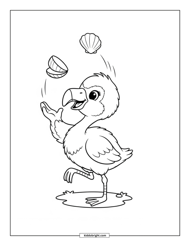 Flamingo chick coloring pages for kids free download