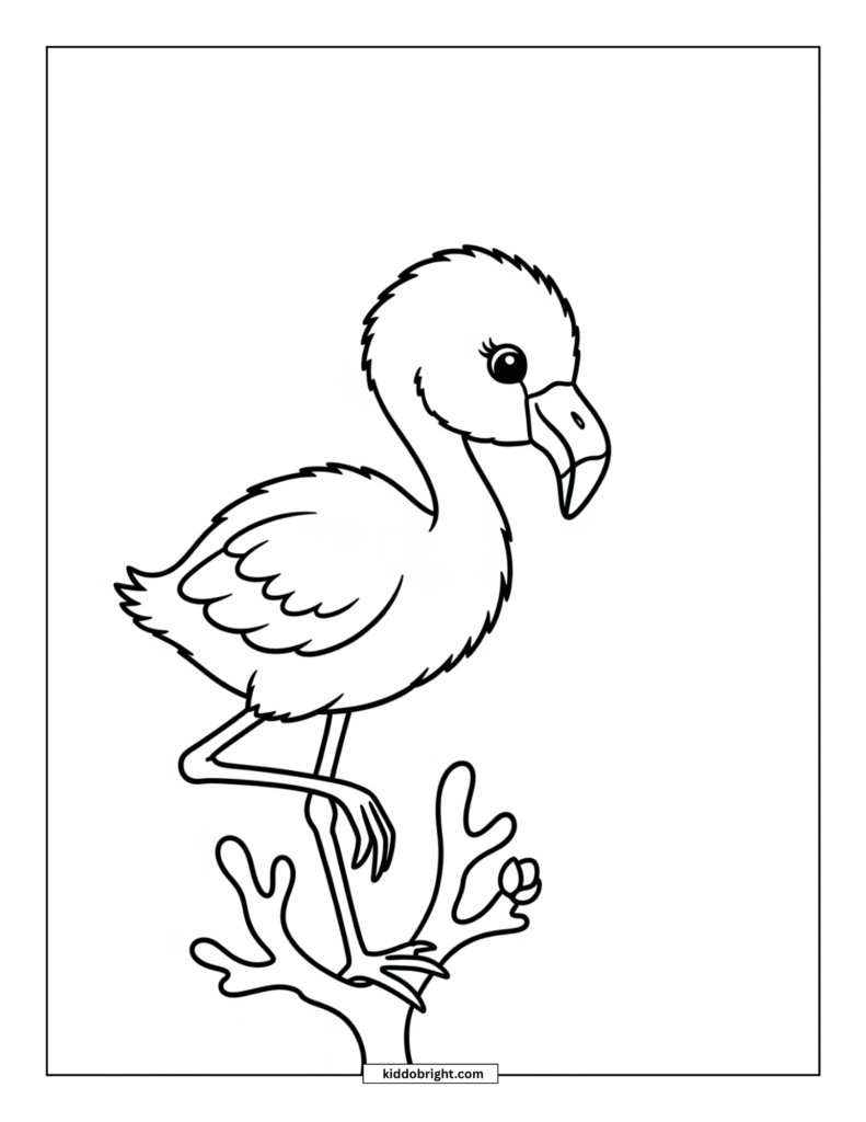 Flamingo chick coloring pages for kids free download