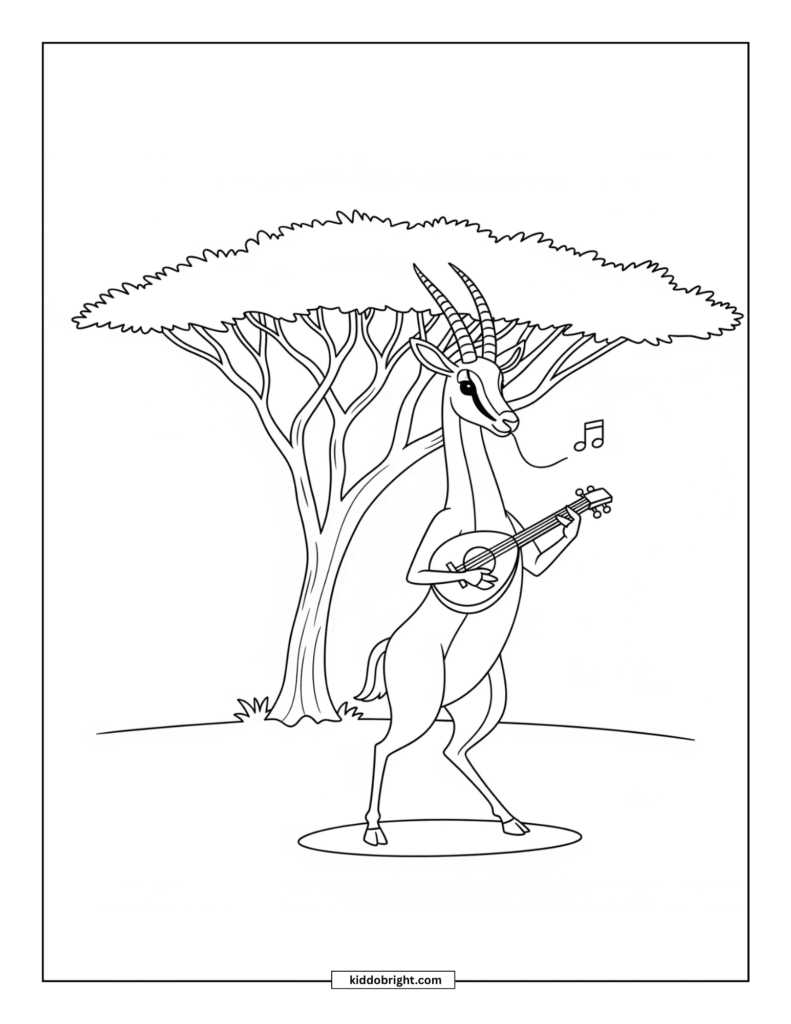 Gazelle coloring pages for kids free download