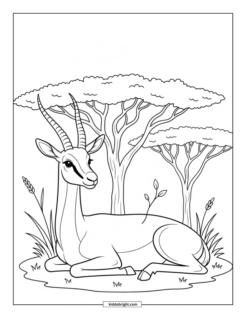 Gazelle coloring pages for kids free download