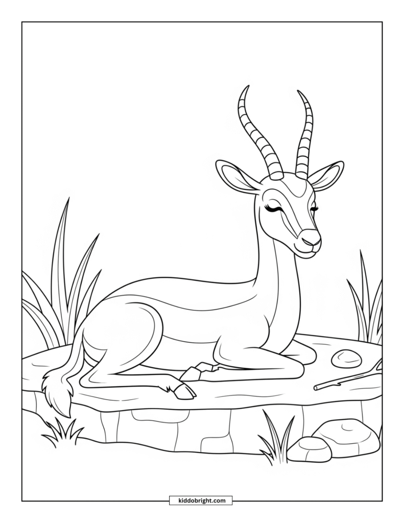 Gazelle coloring pages for kids free download