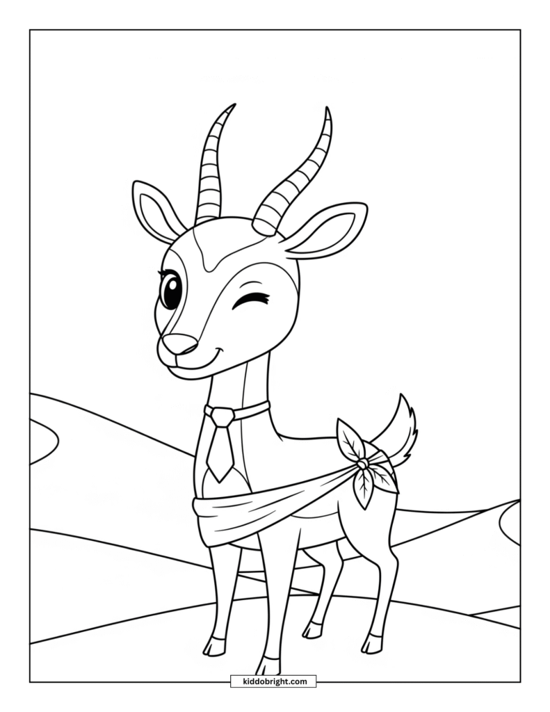 Gazelle coloring pages for kids free download