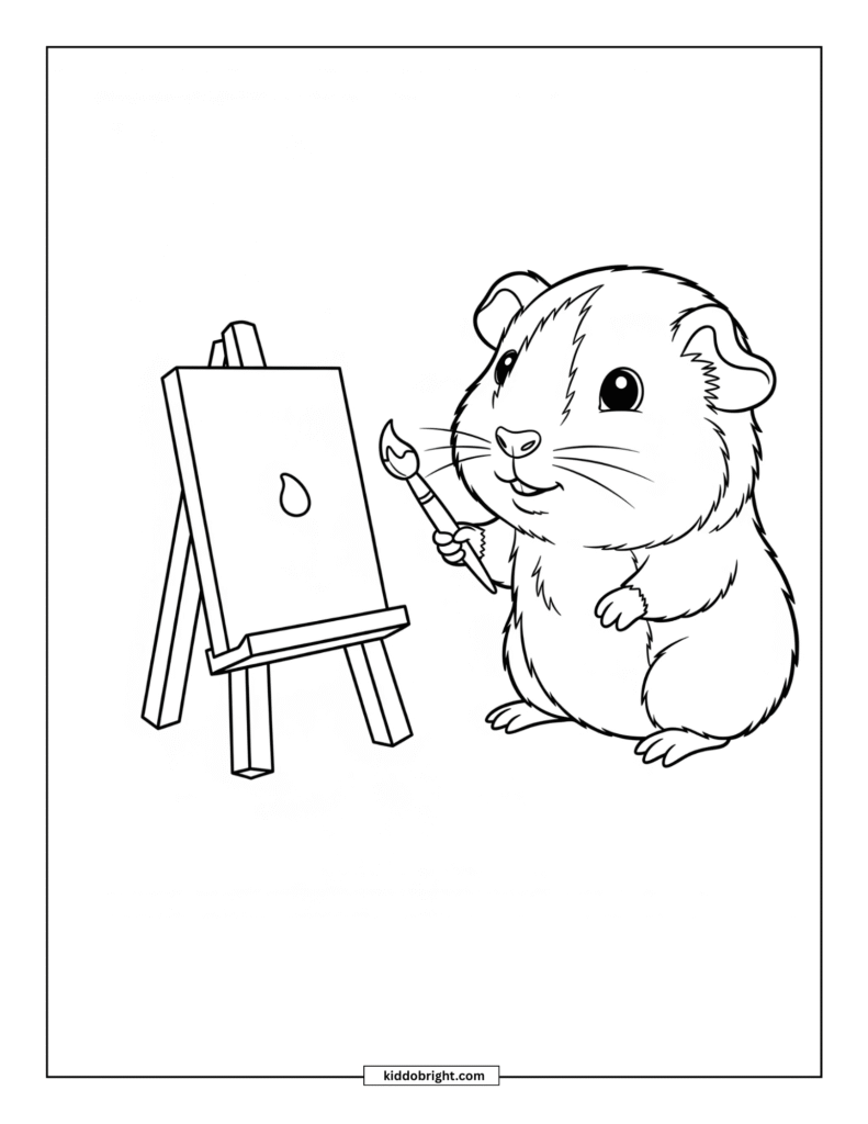 Guinea pig coloring pages for kids free download