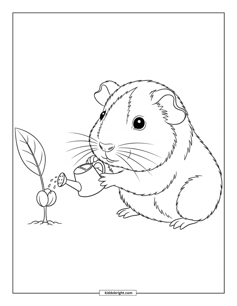 Guinea pig coloring pages for kids free download