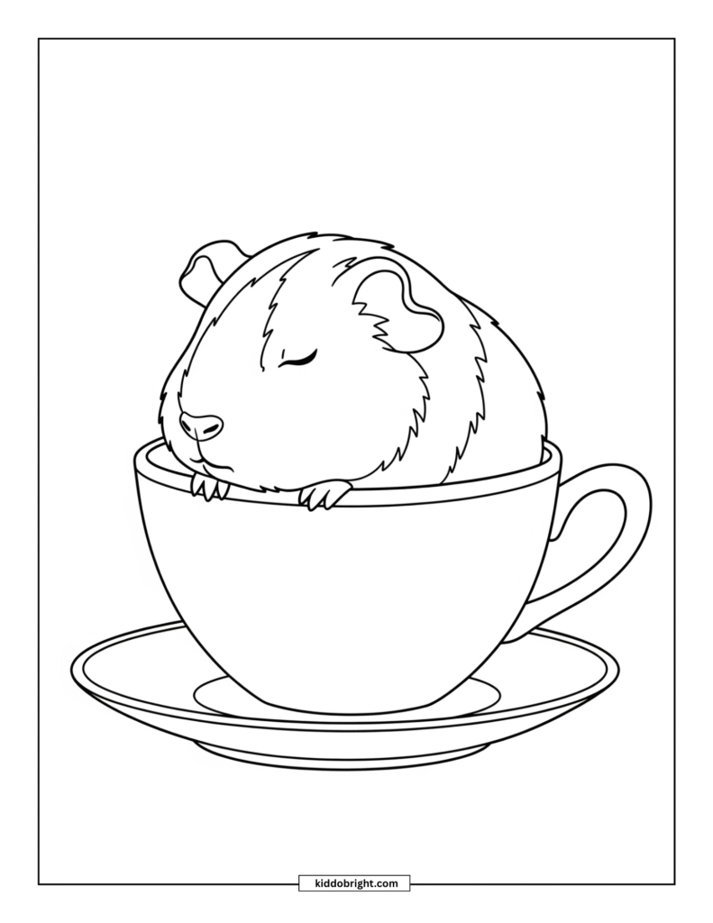 Guinea pig coloring pages for kids free download