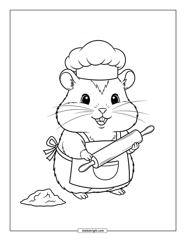 Hamster coloring pages for kids free download