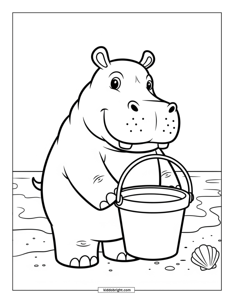 Hippopotamus coloring pages for kids free download