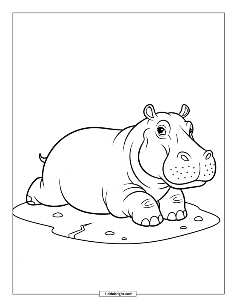 Hippopotamus coloring pages for kids free download