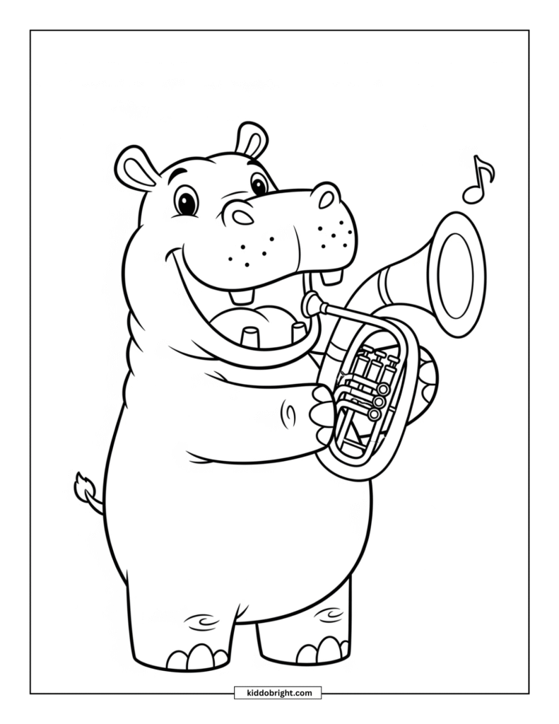 Hippopotamus coloring pages for kids free download