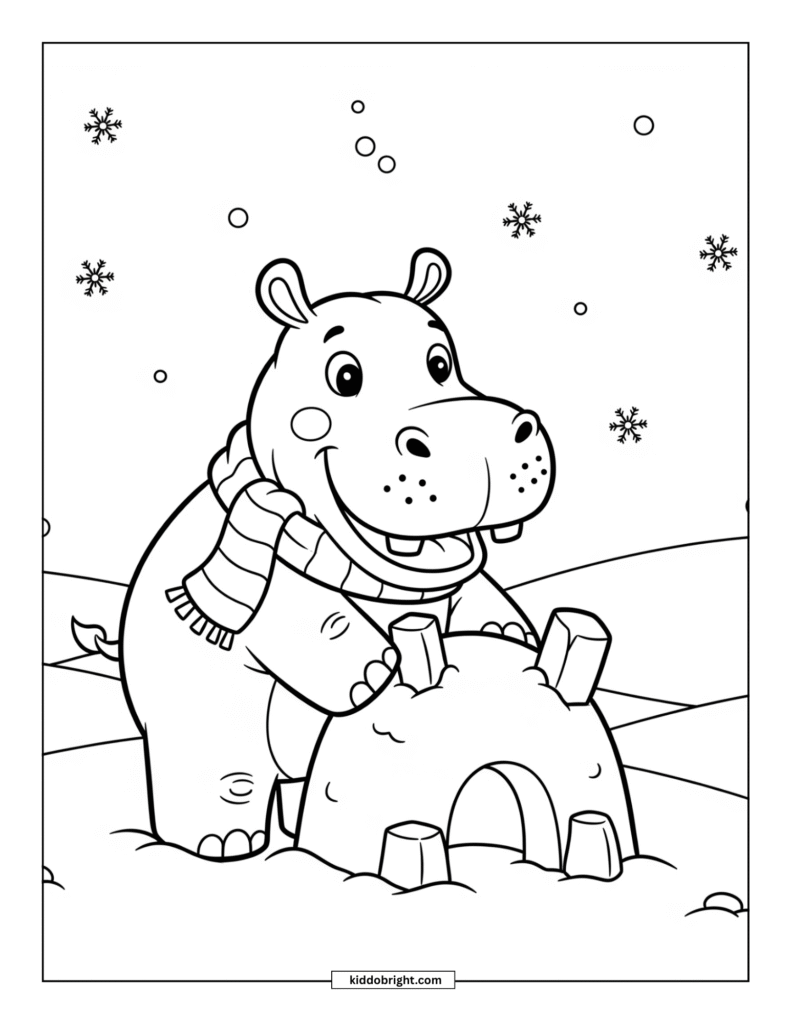 Hippopotamus coloring pages for kids free download