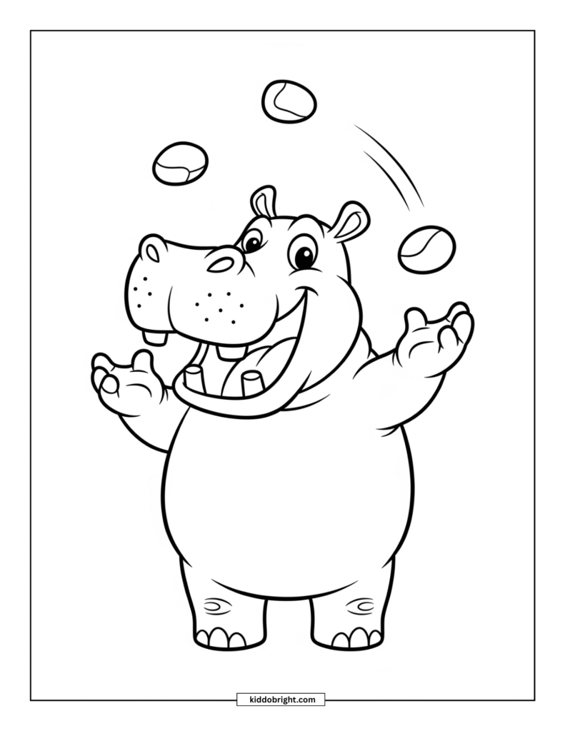 Hippopotamus coloring pages for kids free download