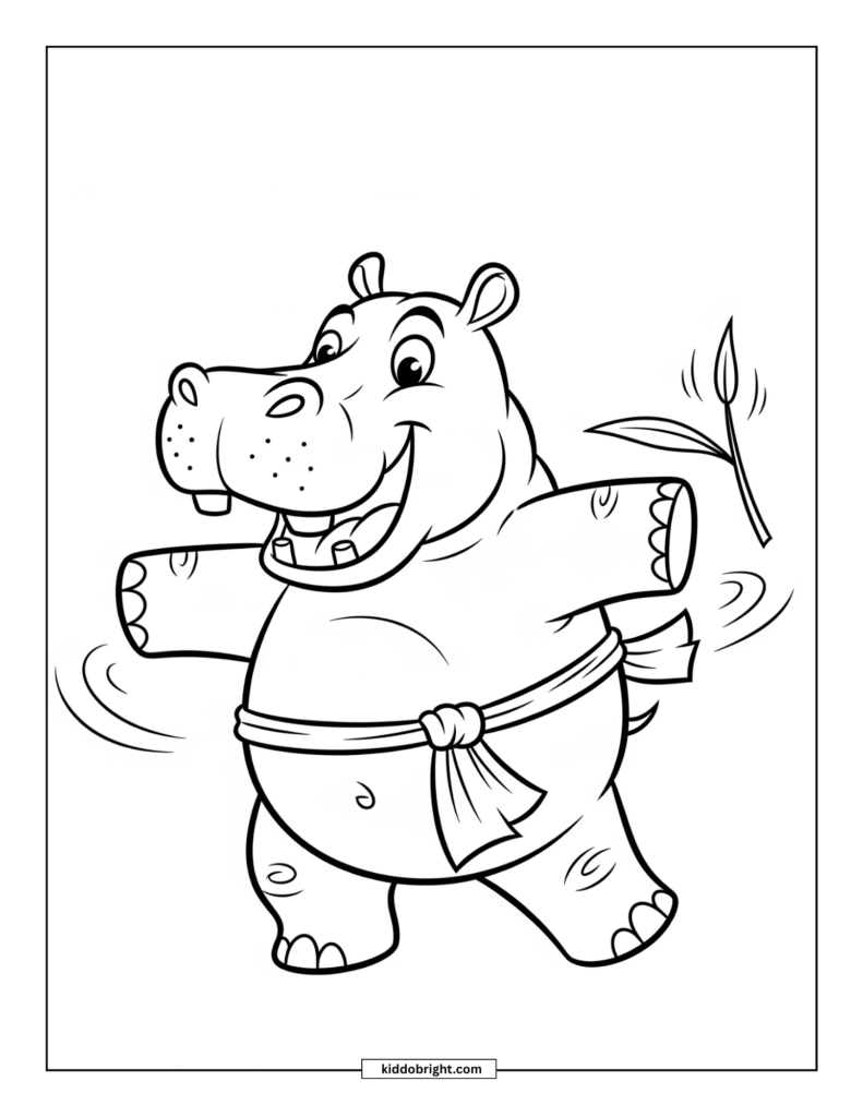 Hippopotamus coloring pages for kids free download