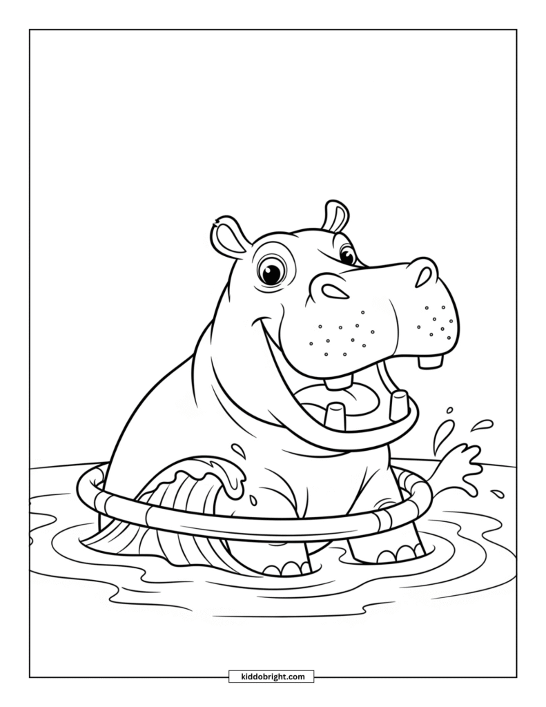 Hippopotamus coloring pages for kids free download
