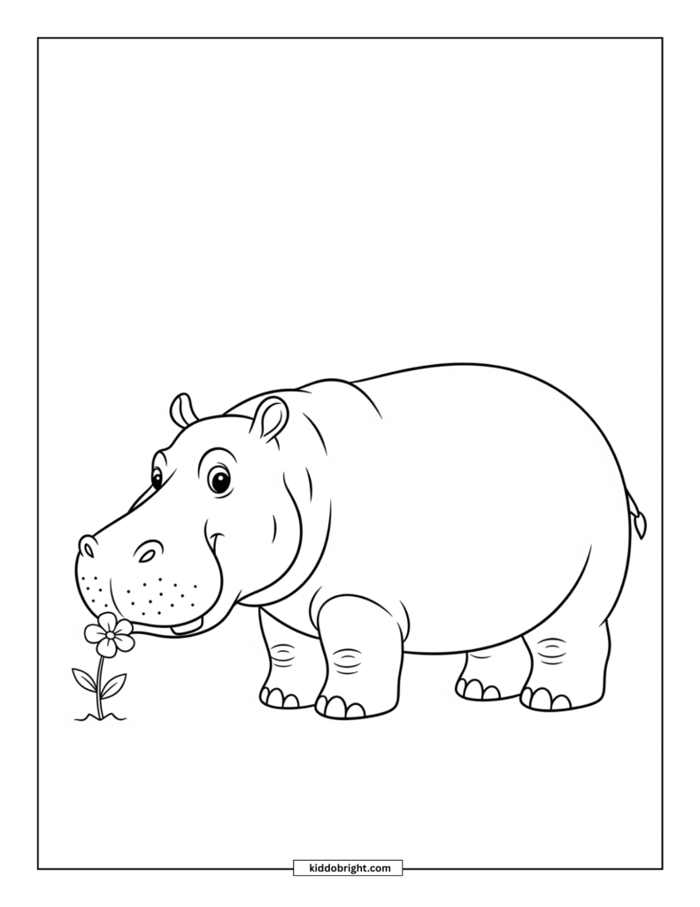 Hippopotamus coloring pages for kids free download