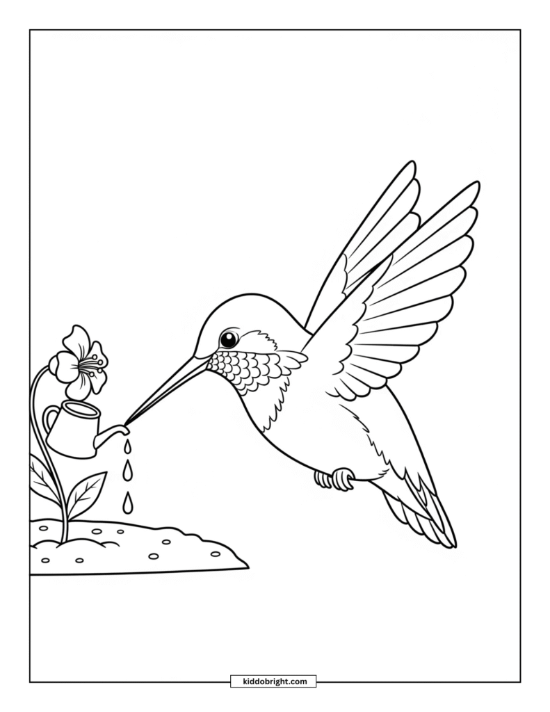 Hummingbird coloring pages for kids free download