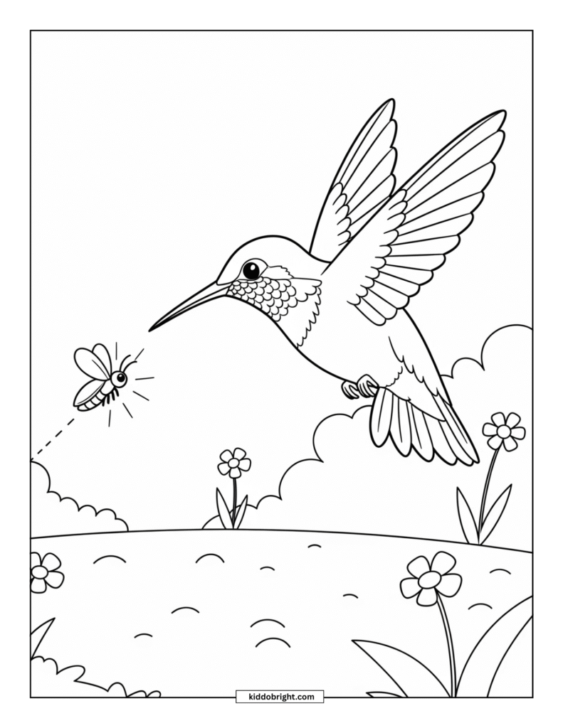 Hummingbird coloring pages for kids free download