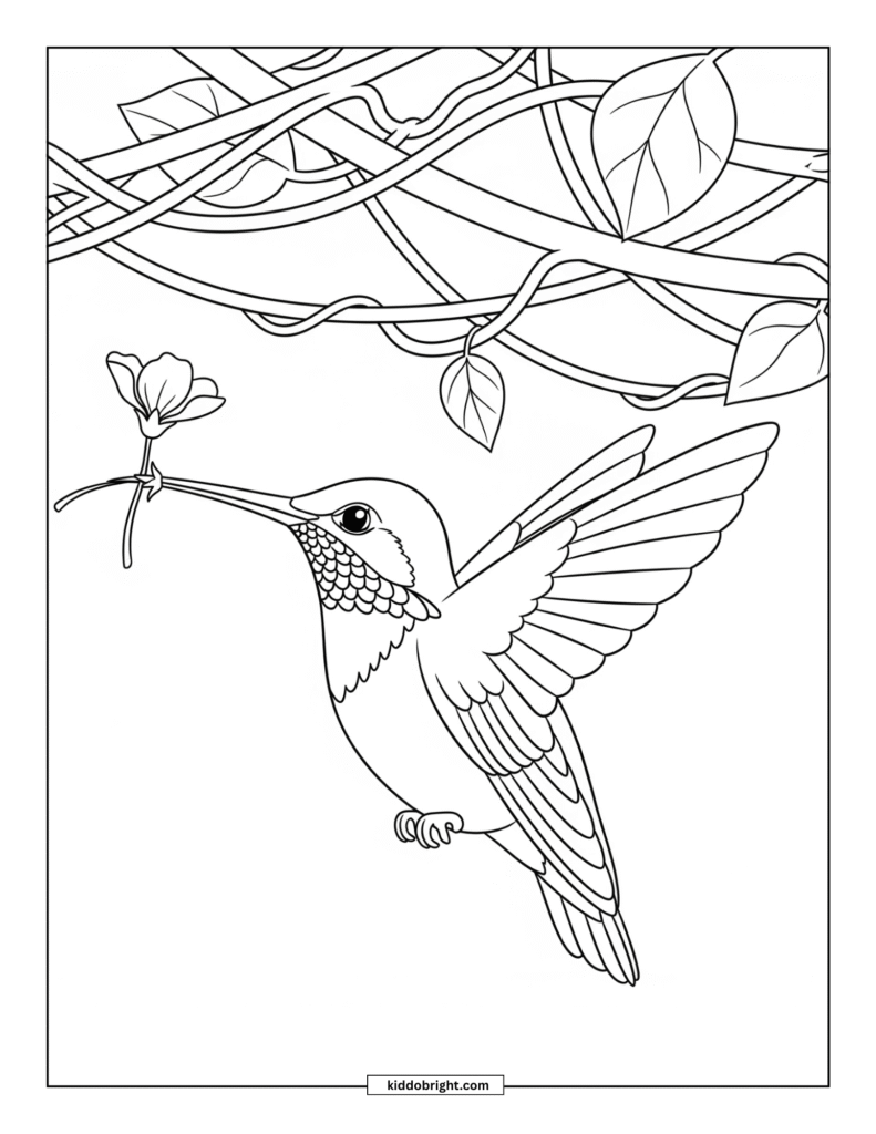 Hummingbird coloring pages for kids free download