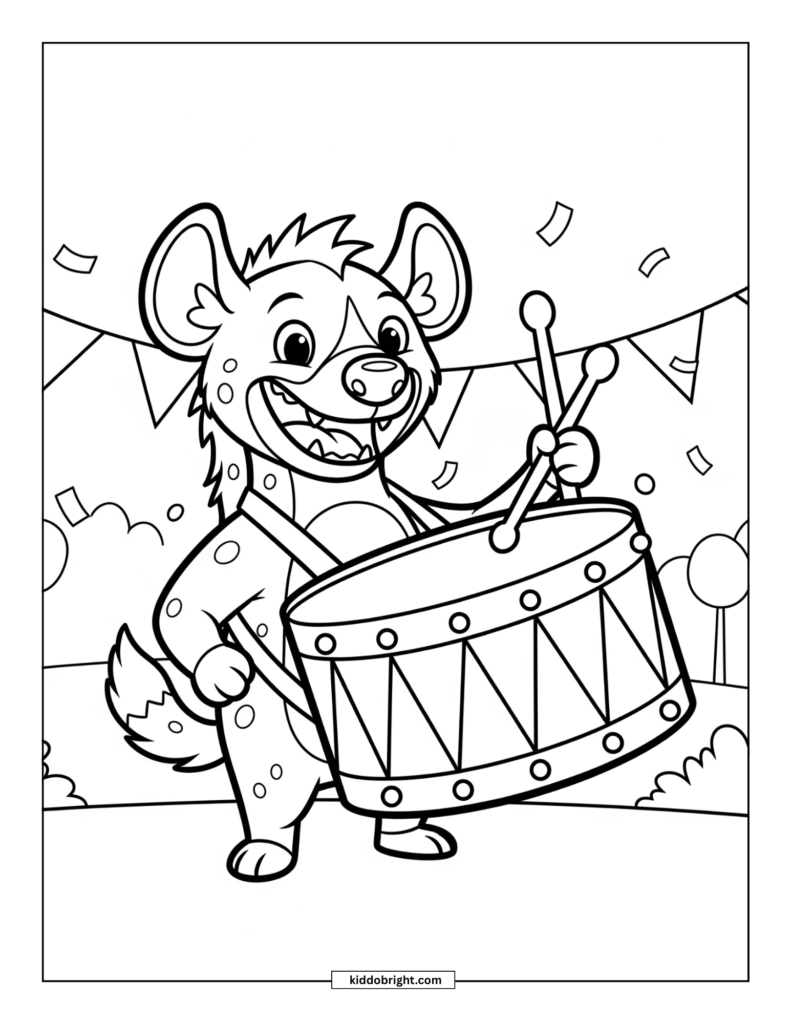 Hyena coloring pages for kids free download