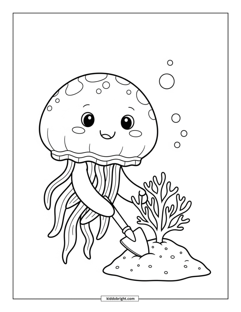 Jellyfish coloring pages for kids free download