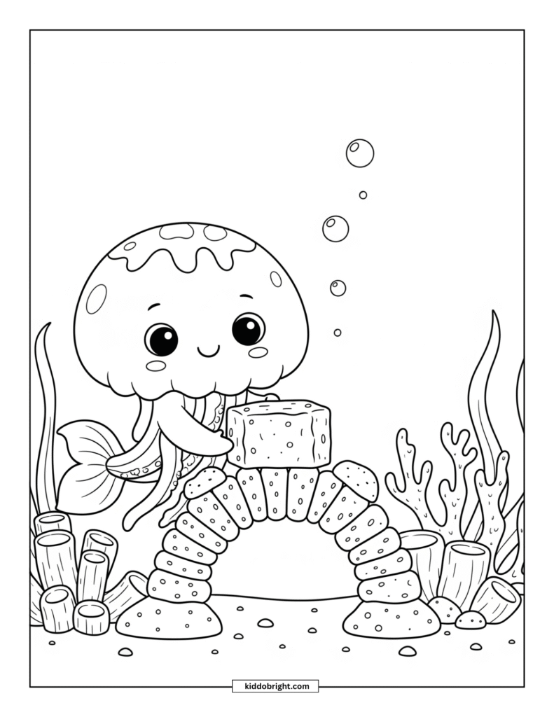 Jellyfish coloring pages for kids free download