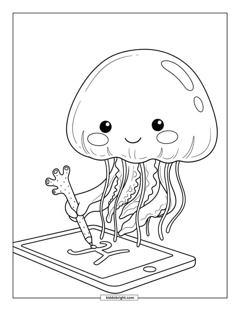 Jellyfish coloring pages for kids free download