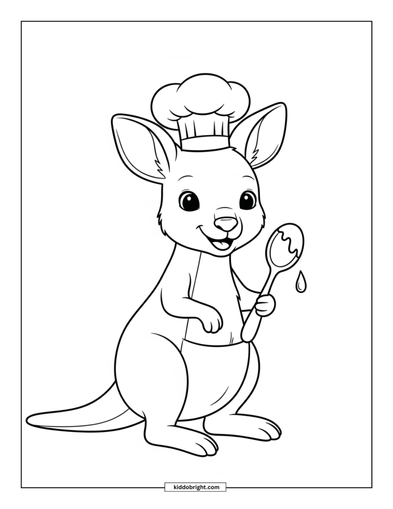 Kangaroo coloring pages for kids free download
