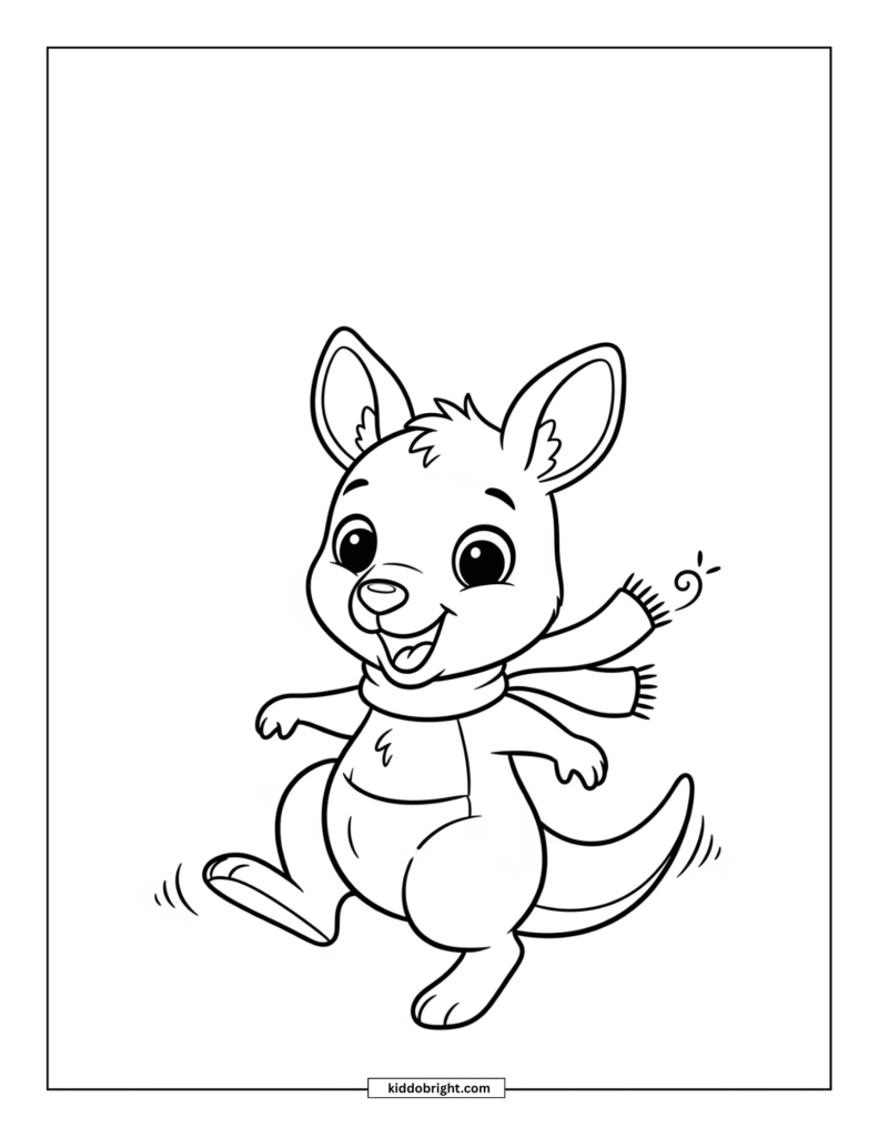 Kangaroo coloring pages for kids free download