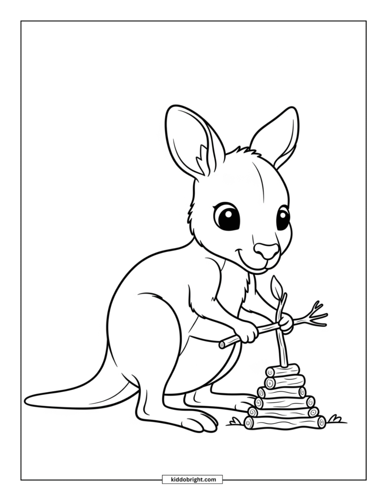 Kangaroo coloring pages for kids free download