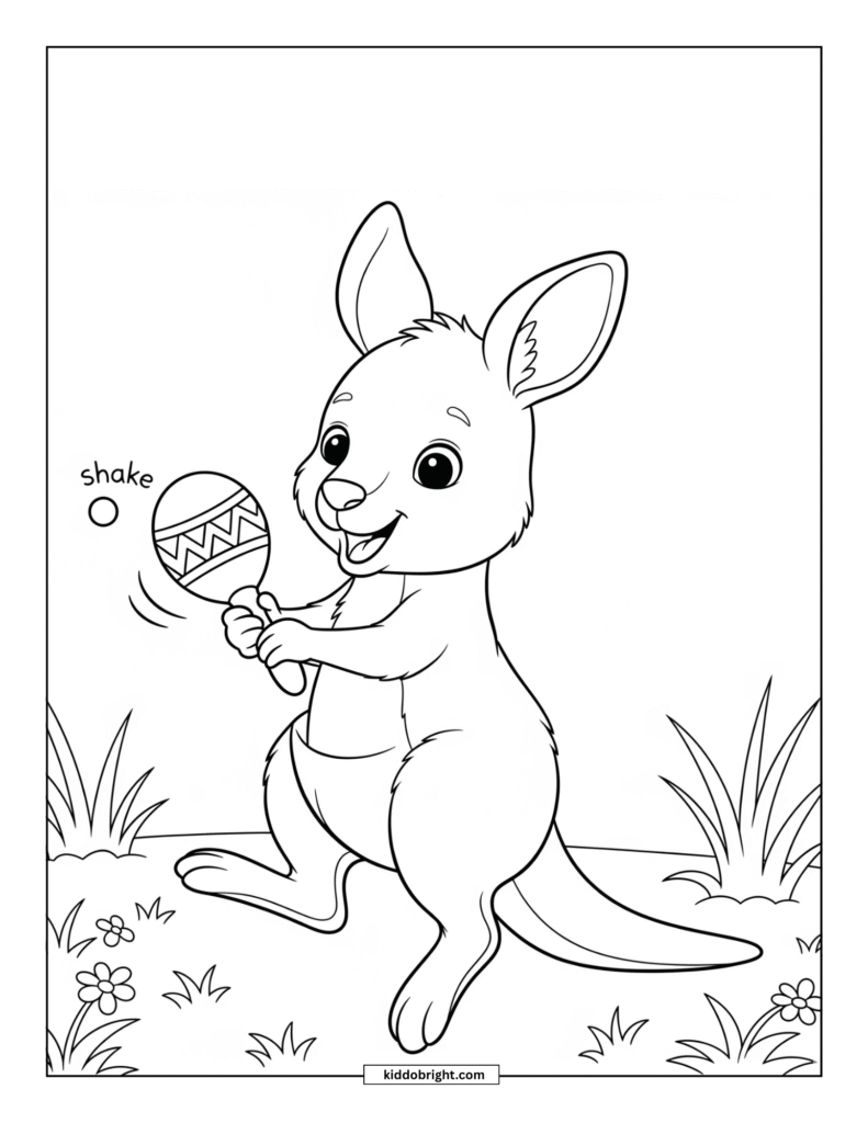 Kangaroo coloring pages for kids free download