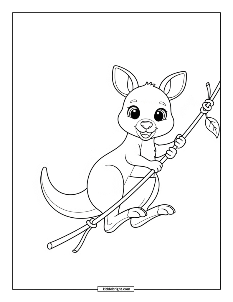Kangaroo coloring pages for kids free download