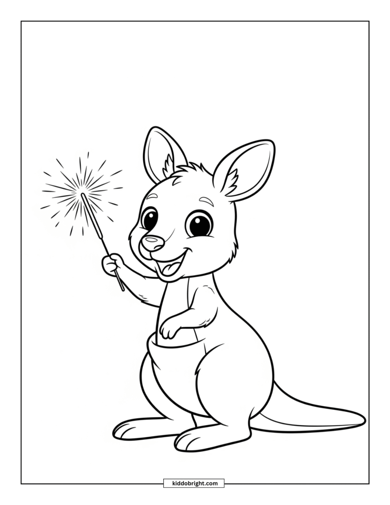 Kangaroo coloring pages for kids free download