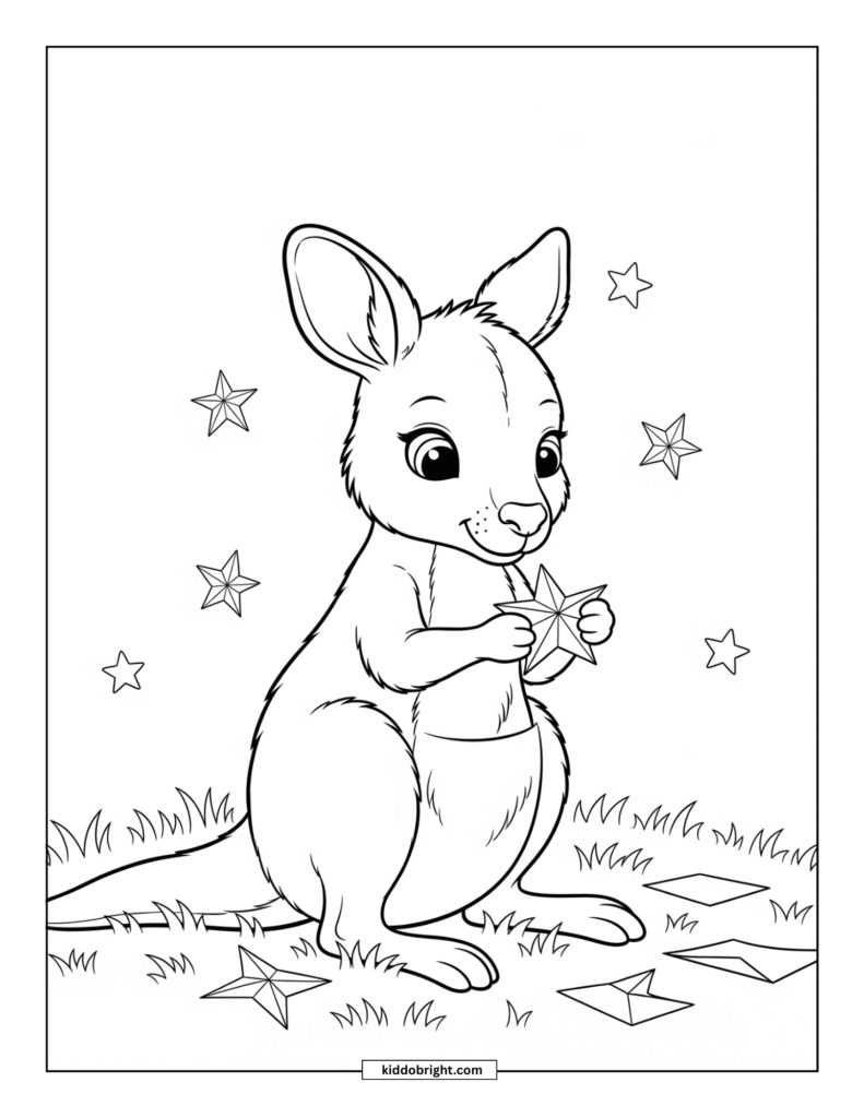 Kangaroo coloring pages for kids free download