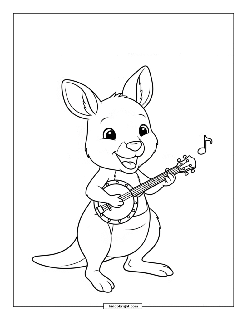 Kangaroo coloring pages for kids free download