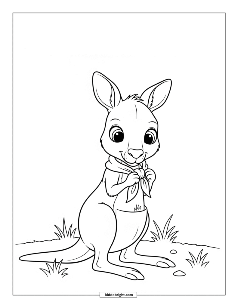 Kangaroo coloring pages for kids free download