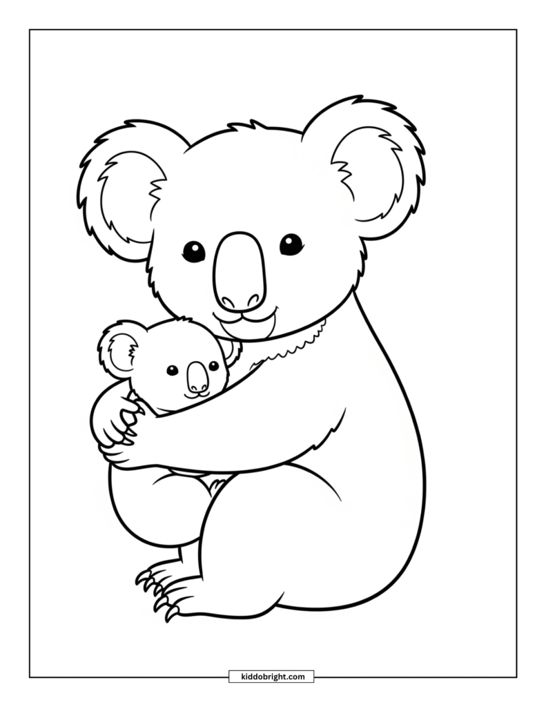 Koala coloring pages for kids free download