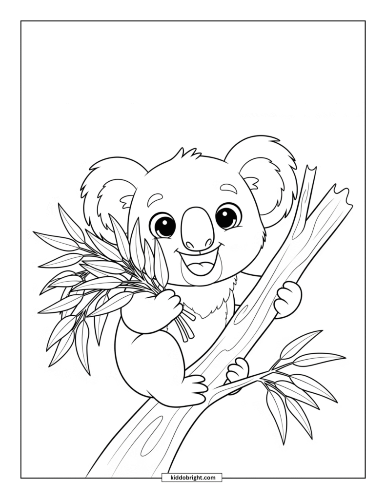 Koala coloring pages for kids free download