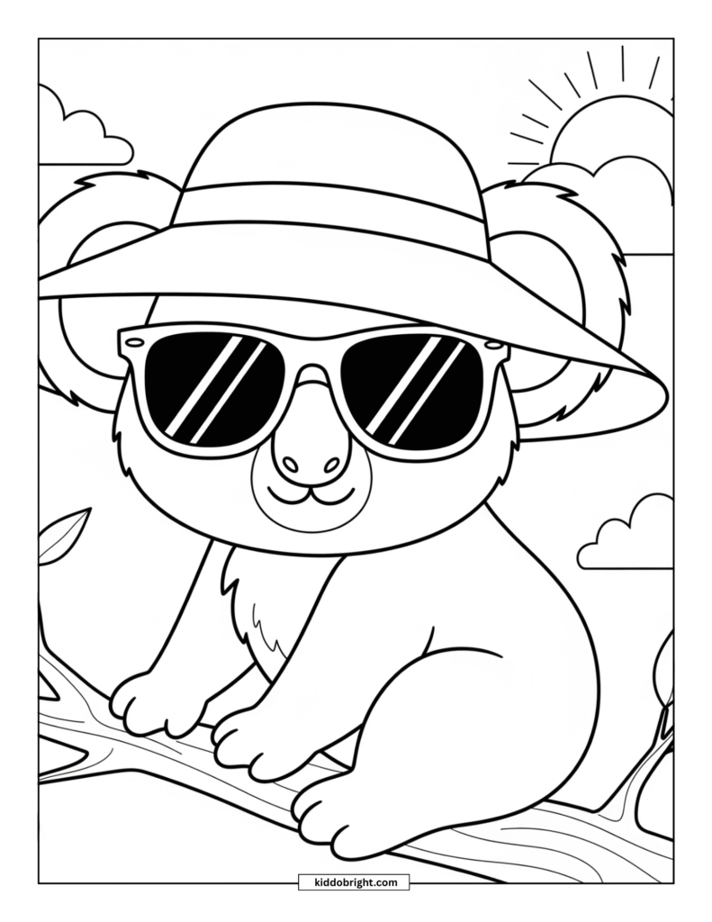 Koala coloring pages for kids free download