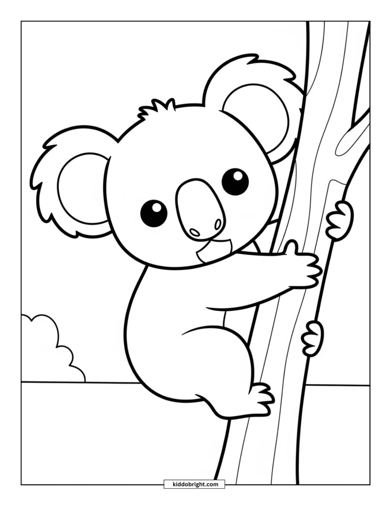 Koala coloring pages for kids free download