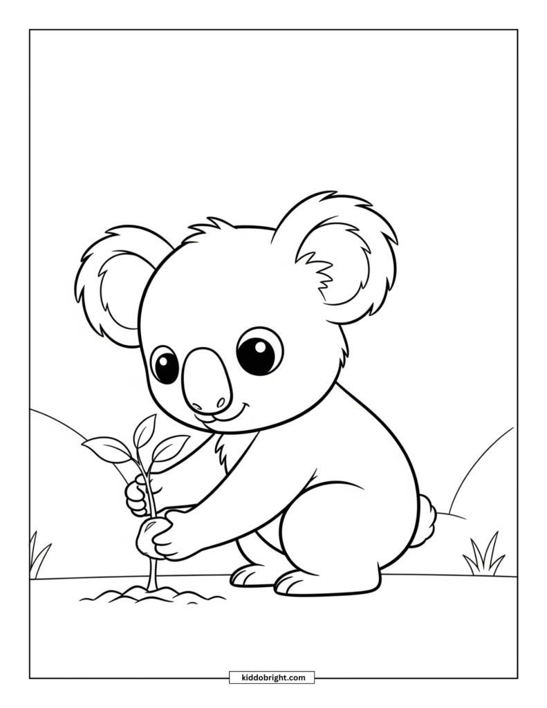 Koala coloring pages for kids free download