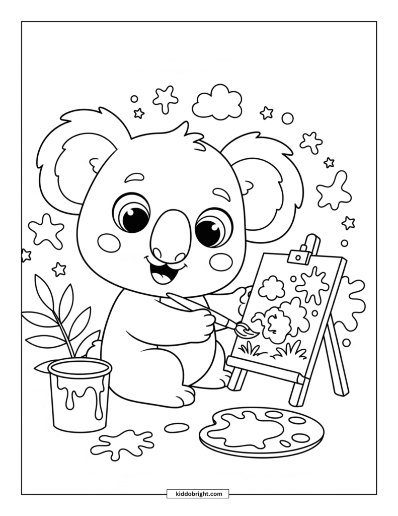 Koala coloring pages for kids free download