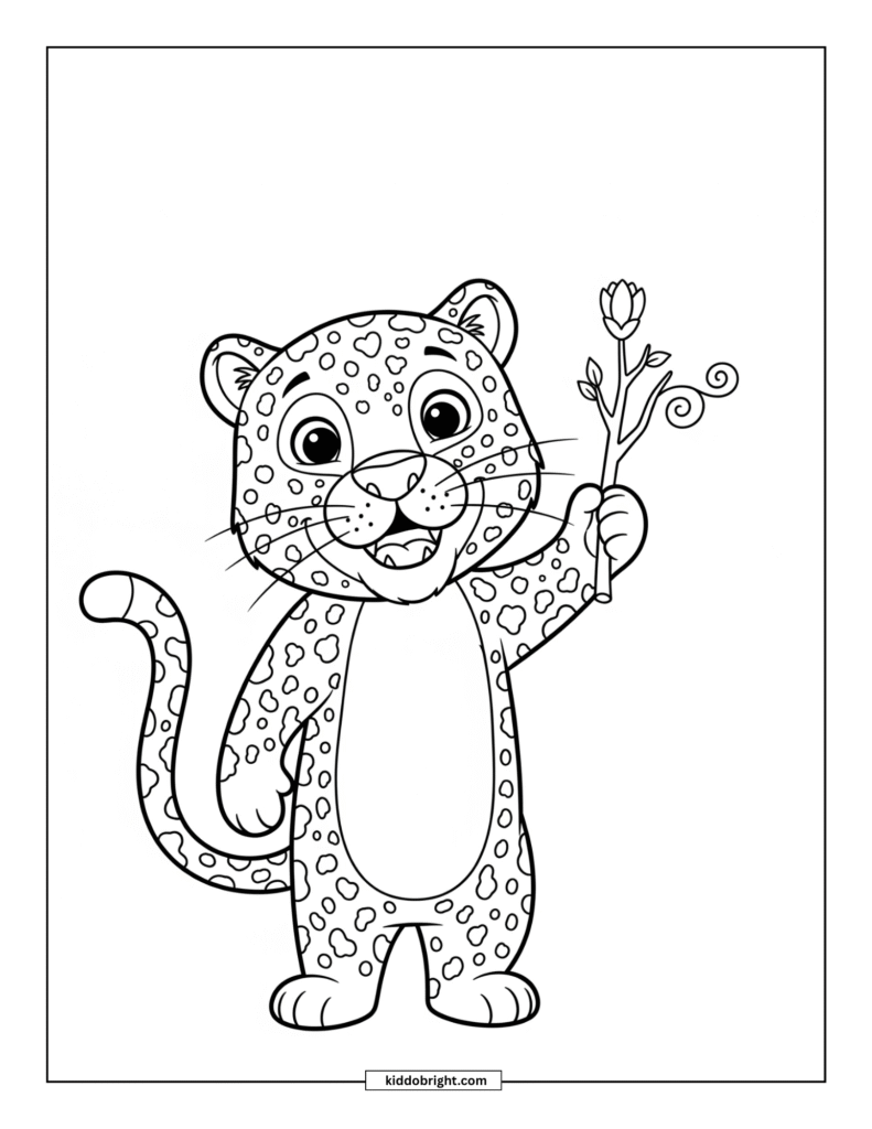 Leopard coloring pages for kids free download