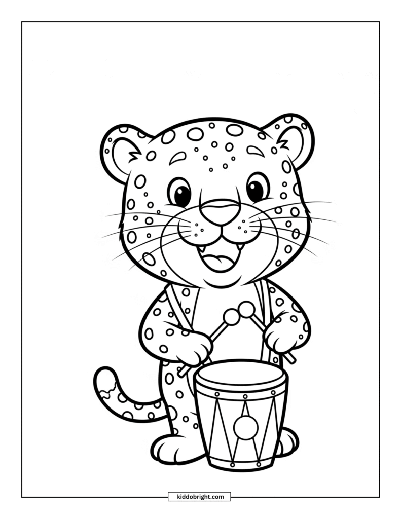 Leopard coloring pages for kids free download