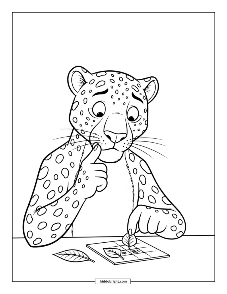 Leopard coloring pages for kids free download