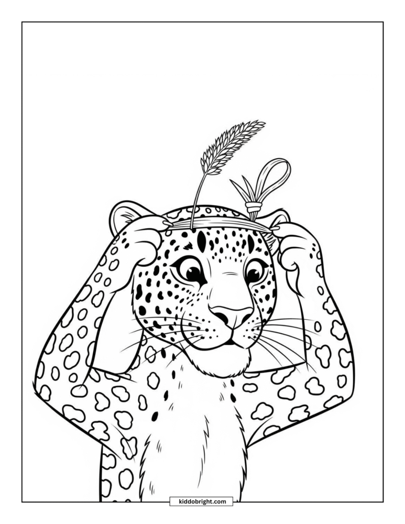 Leopard coloring pages for kids free download