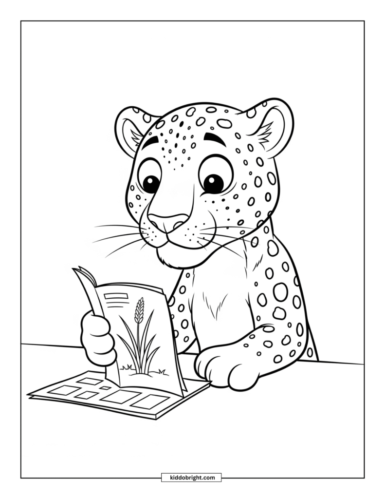 Leopard coloring pages for kids free download
