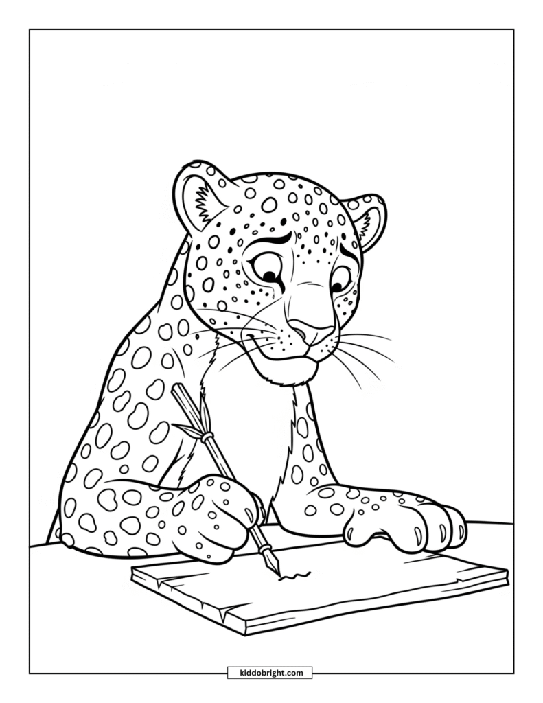 Leopard coloring pages for kids free download