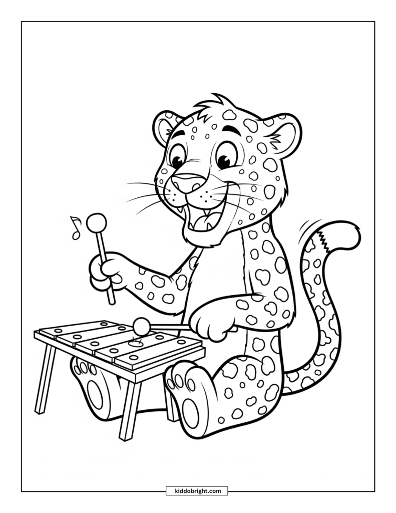 Leopard coloring pages for kids free download