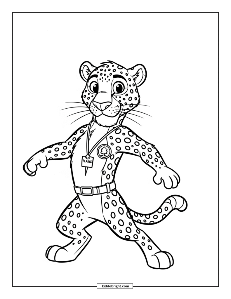 Leopard coloring pages for kids free download