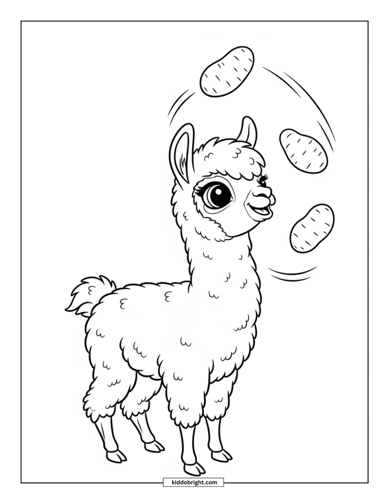 Llama coloring pages for kids free download