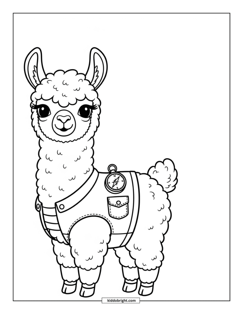 Llama coloring pages for kids free download